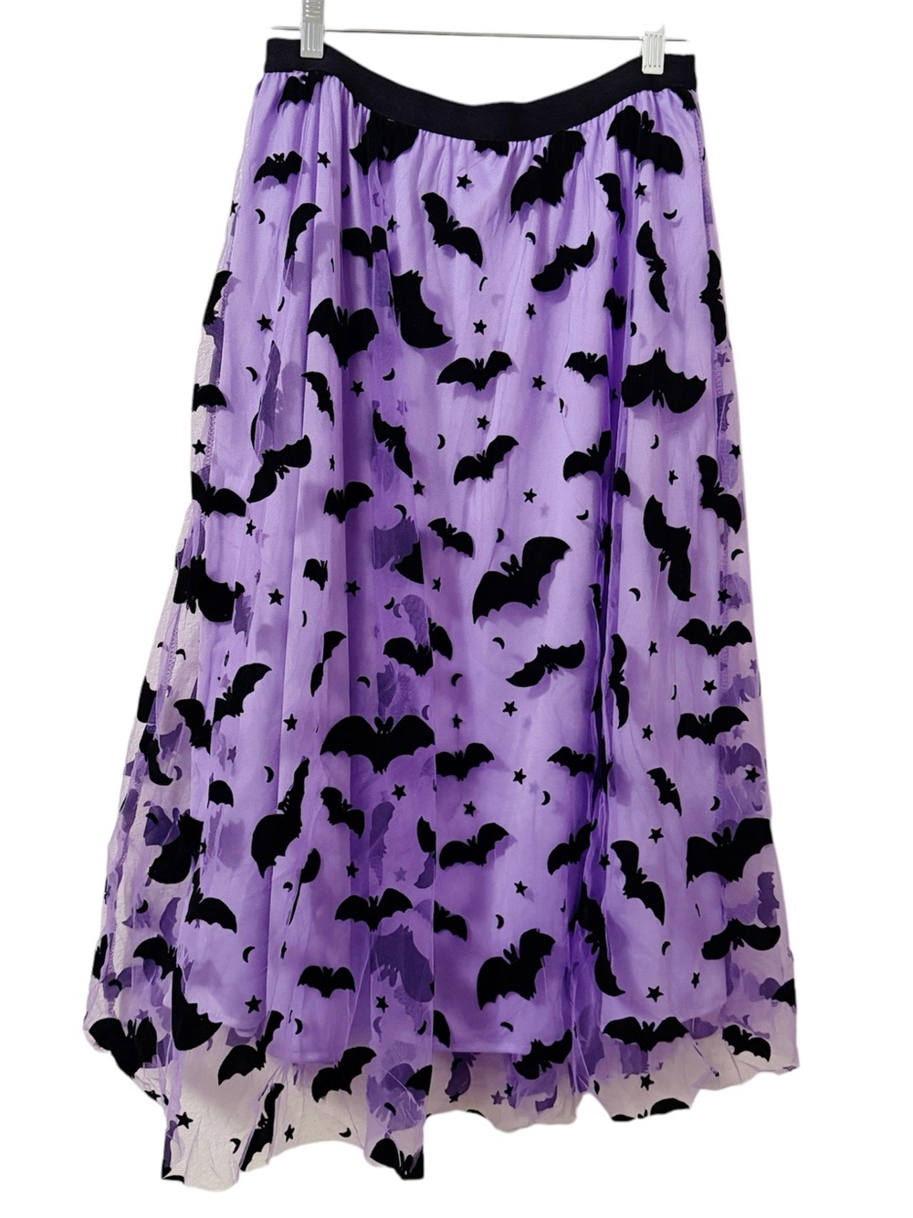 Chicwish Purple Maxi Skirt with Velvet Black Bat Print Sz S M - Picture 2 of 6